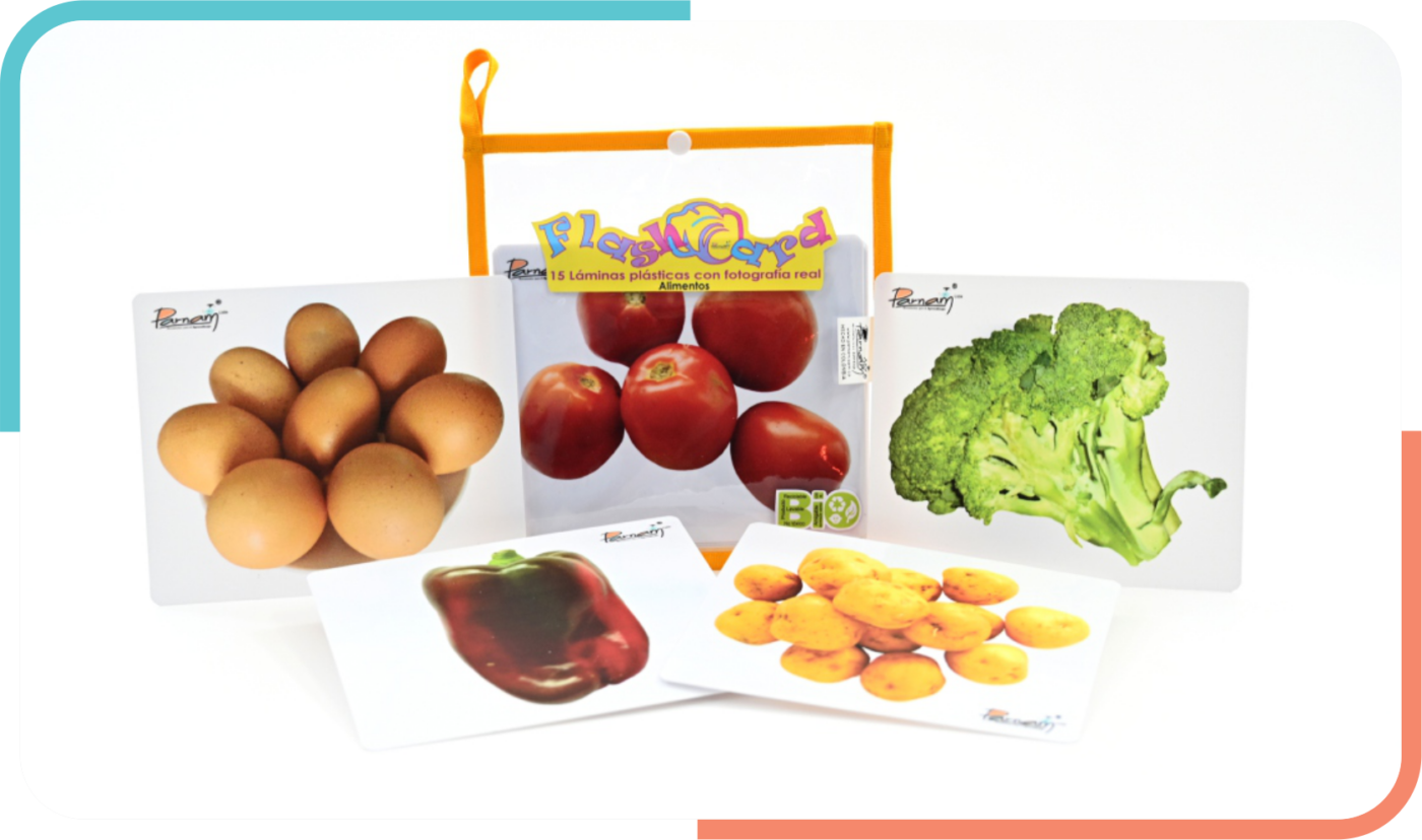 Flash Card Fotografía Real Alimentos