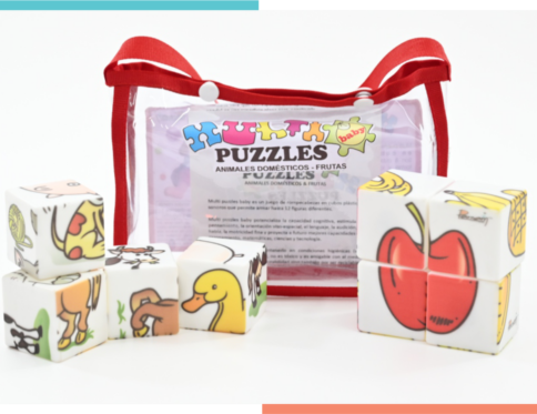 Multi Puzzles Baby Sonoros Animales Domésticos y Frutas