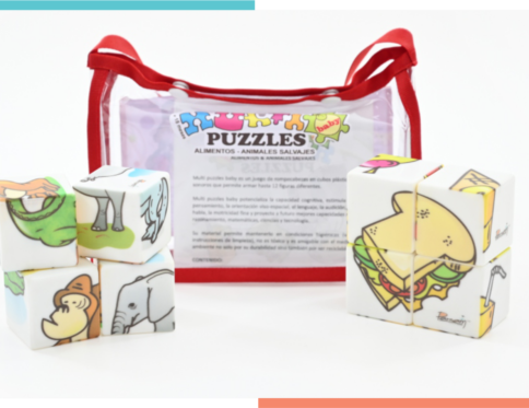 Multi Puzzles Baby Sonoros Alimentos Y Animales Salvajes