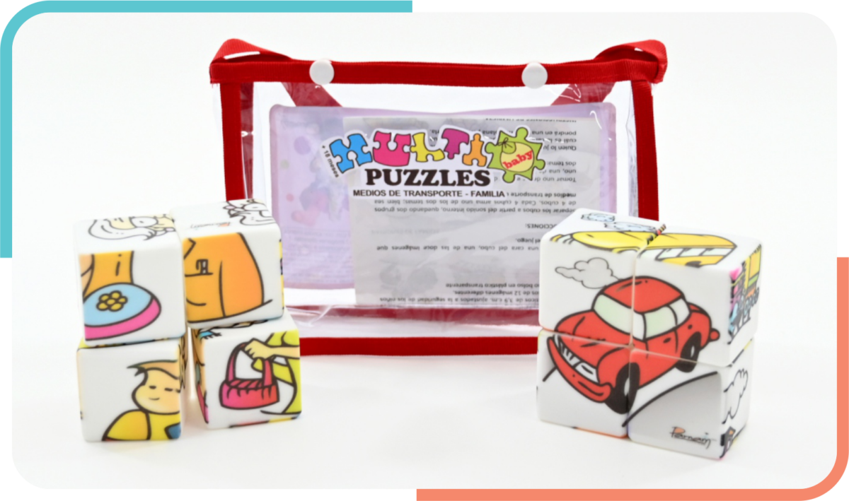 Multi Puzzles Baby Sonoros Medios de Transporte y Miembros de la Familia