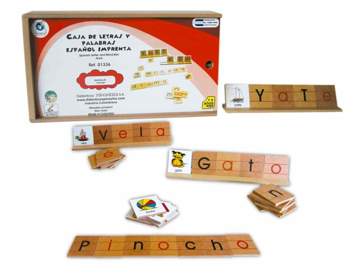 Caja de Letras y Palabras Imprenta Español