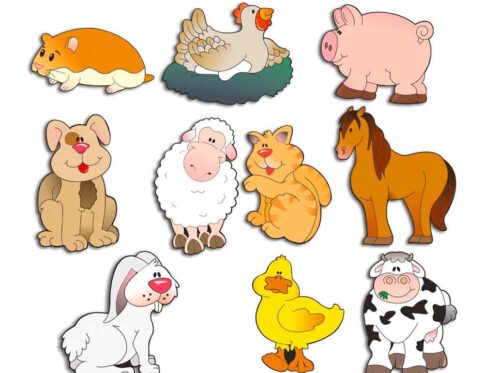 Plantillas de enhebrar animales domésticos x 4 piezas
