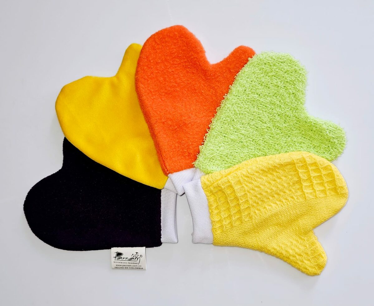 SET DE 5 GUANTES DE TEXTURAS TAMAÑO INFANTIL