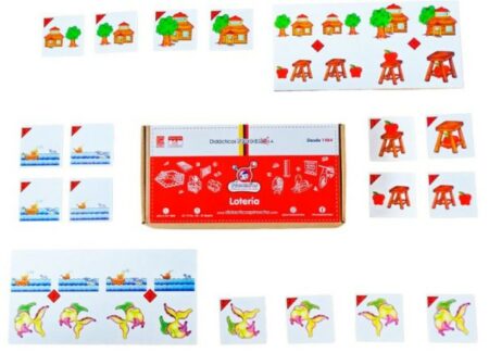 Lotería de Percepción Relaciones Espaciales en Caja de Cartón